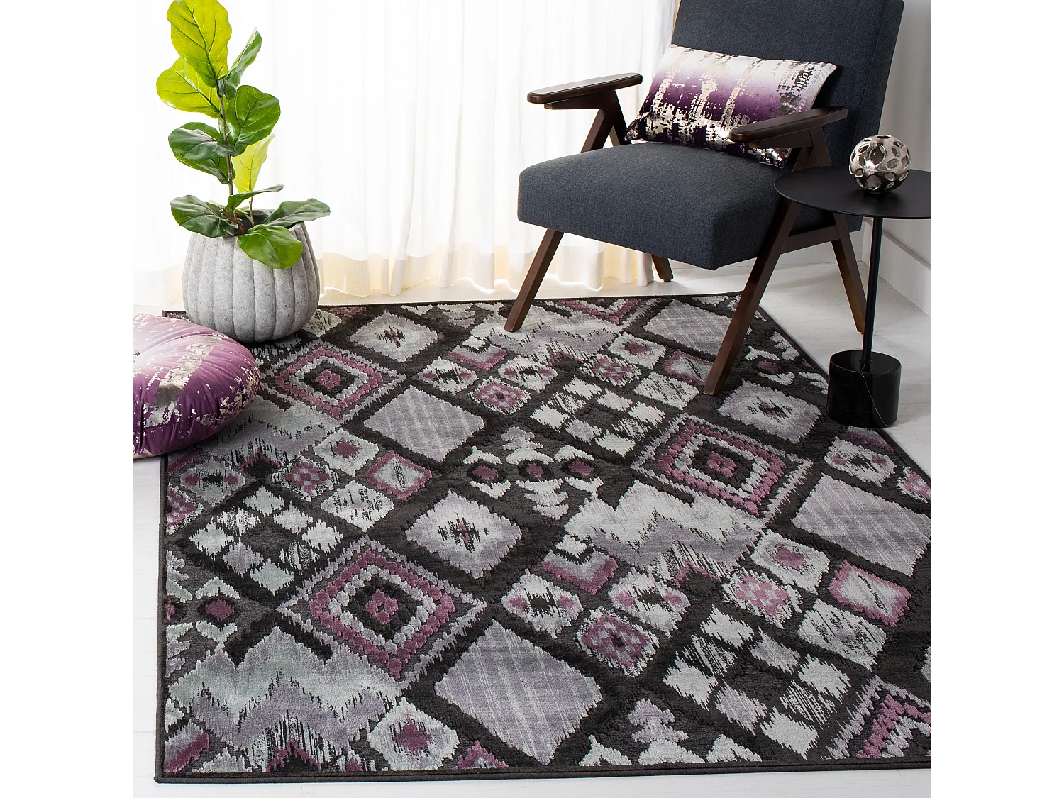 Tapis Gris/Multicolore 160 X 229 cm - Evadne