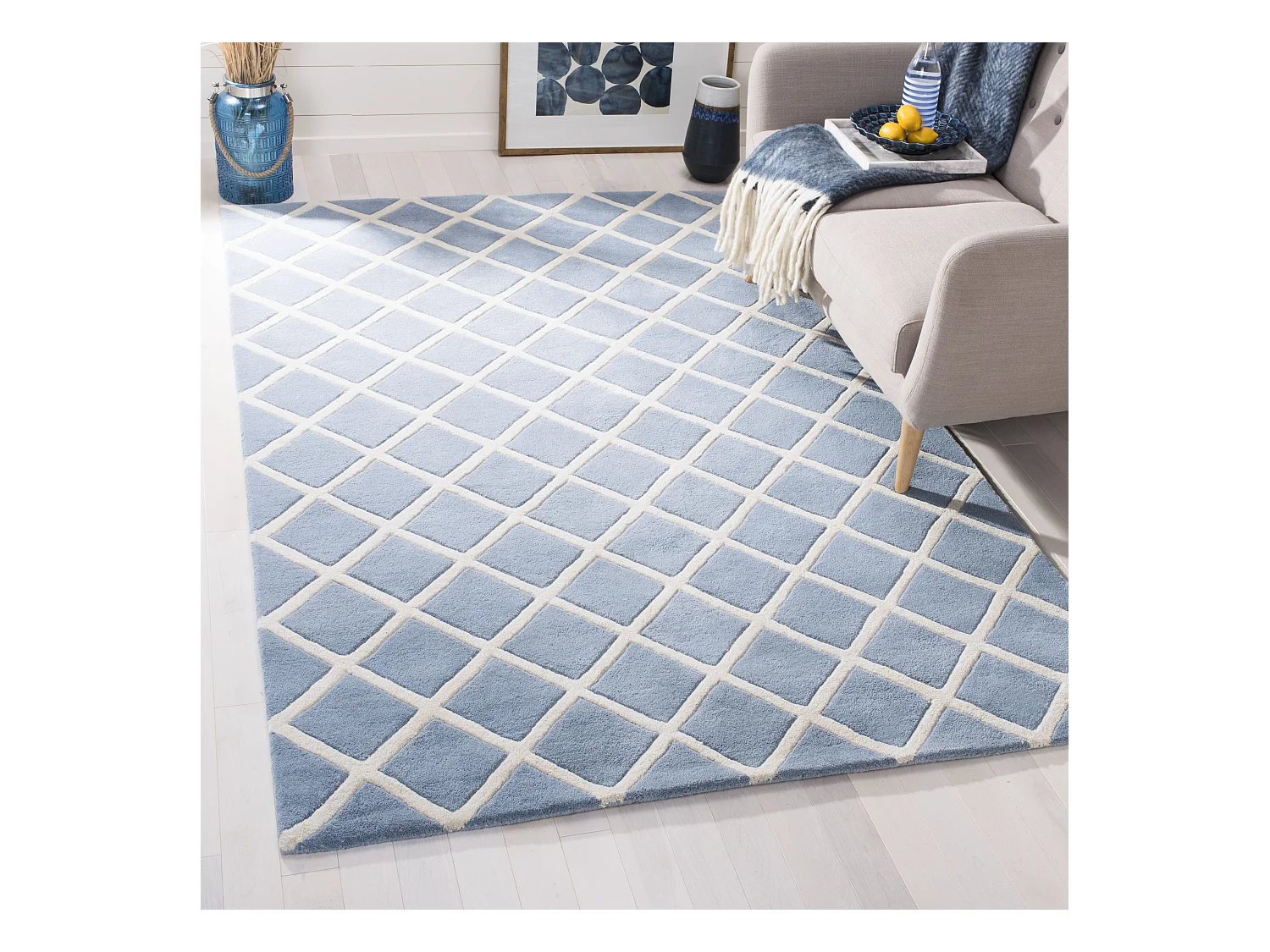 Tapis Bleu/Neutre 122 X 183 cm - Soho