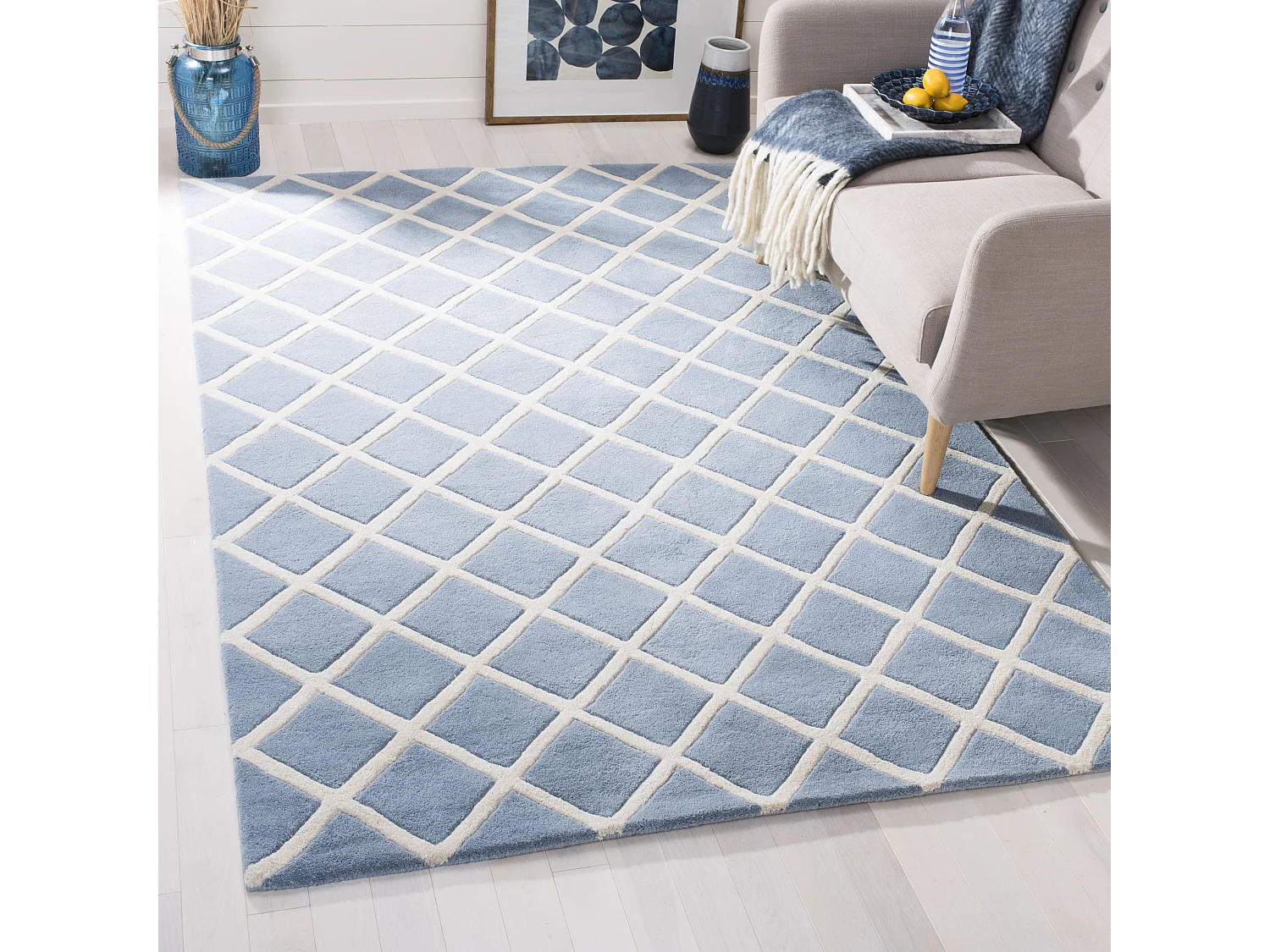 Tapis Bleu/Neutre 122 X 183 cm - Soho