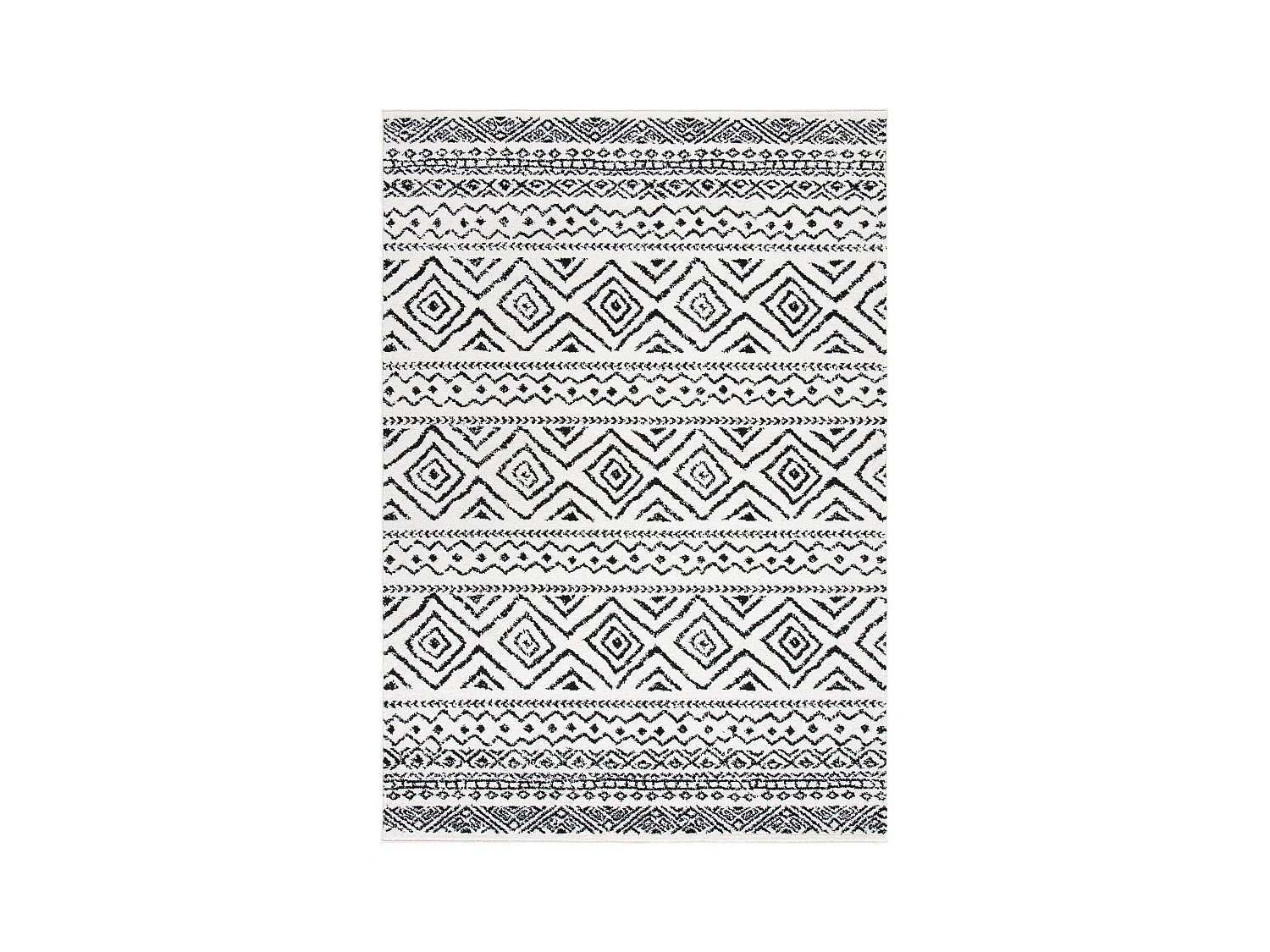 Tapis Neutre/Noir 122 X 183 cm - Makayla