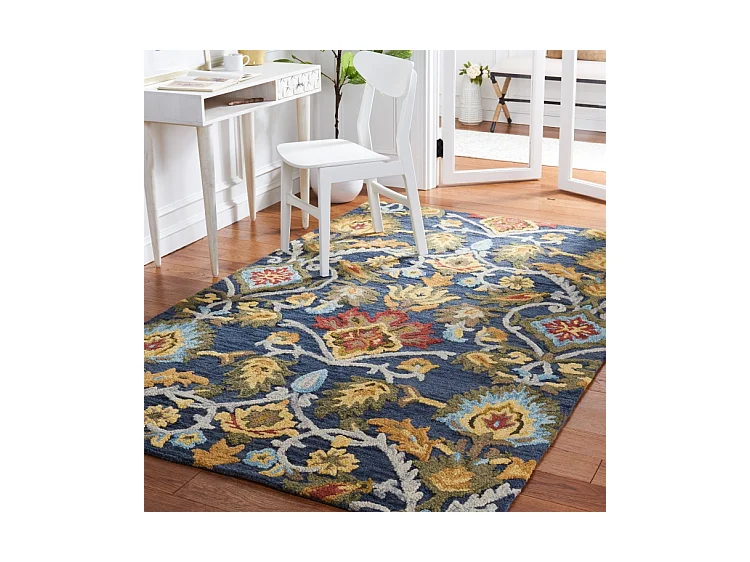 Tapis Bleu Marine/Multicolore 244 X 244 cm - Juni