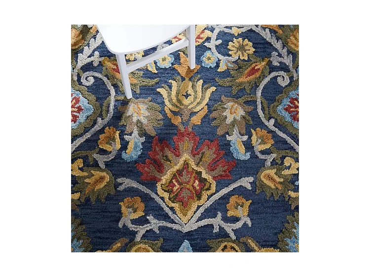 Tapis Bleu Marine/Multicolore 244 X 244 cm - Juni