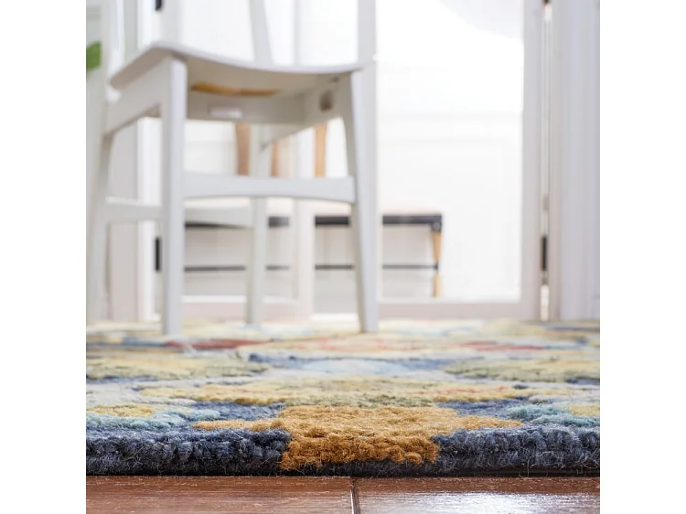 Tapis Bleu Marine/Multicolore 244 X 244 cm - Juni