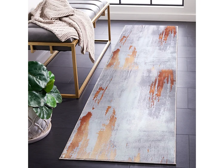 Tapis Gris/Rouge 76 X 244 cm - Iona