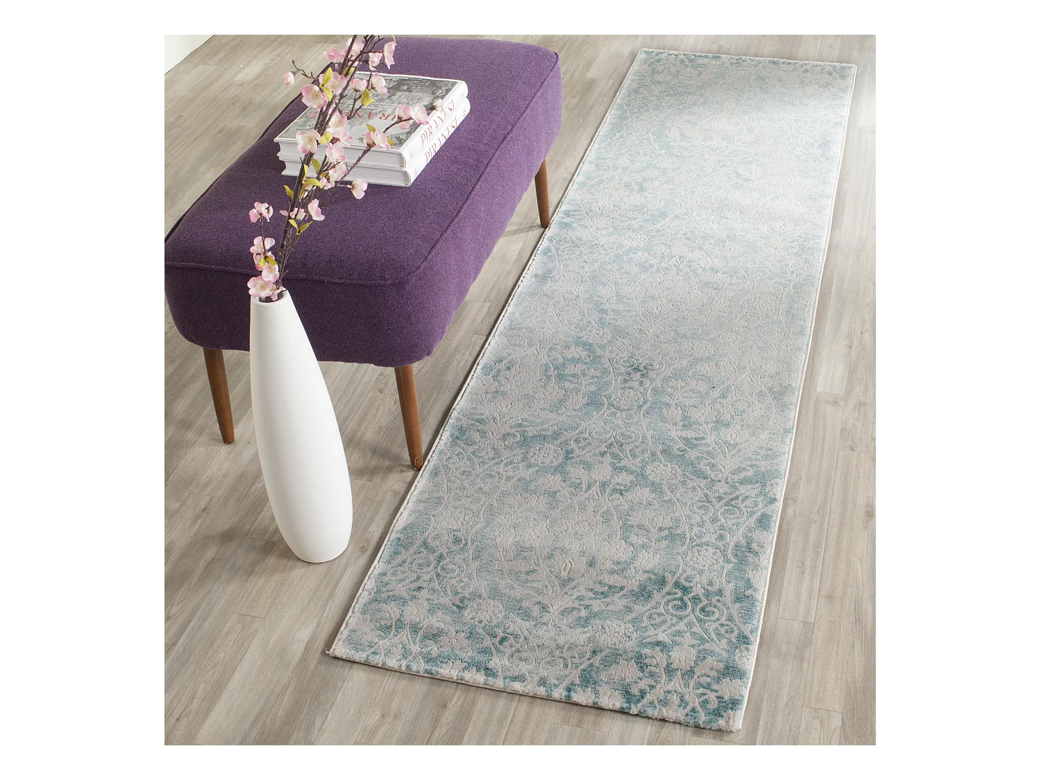 Tapis Bleu/Neutre 66 X 244 cm - Bettine