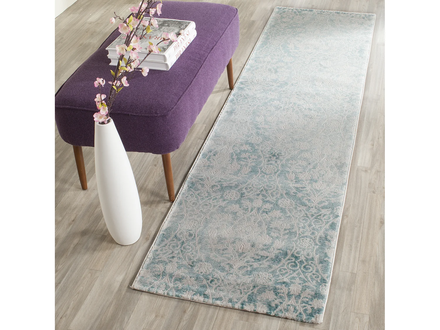 Tapis Bleu/Neutre 66 X 244 cm - Bettine
