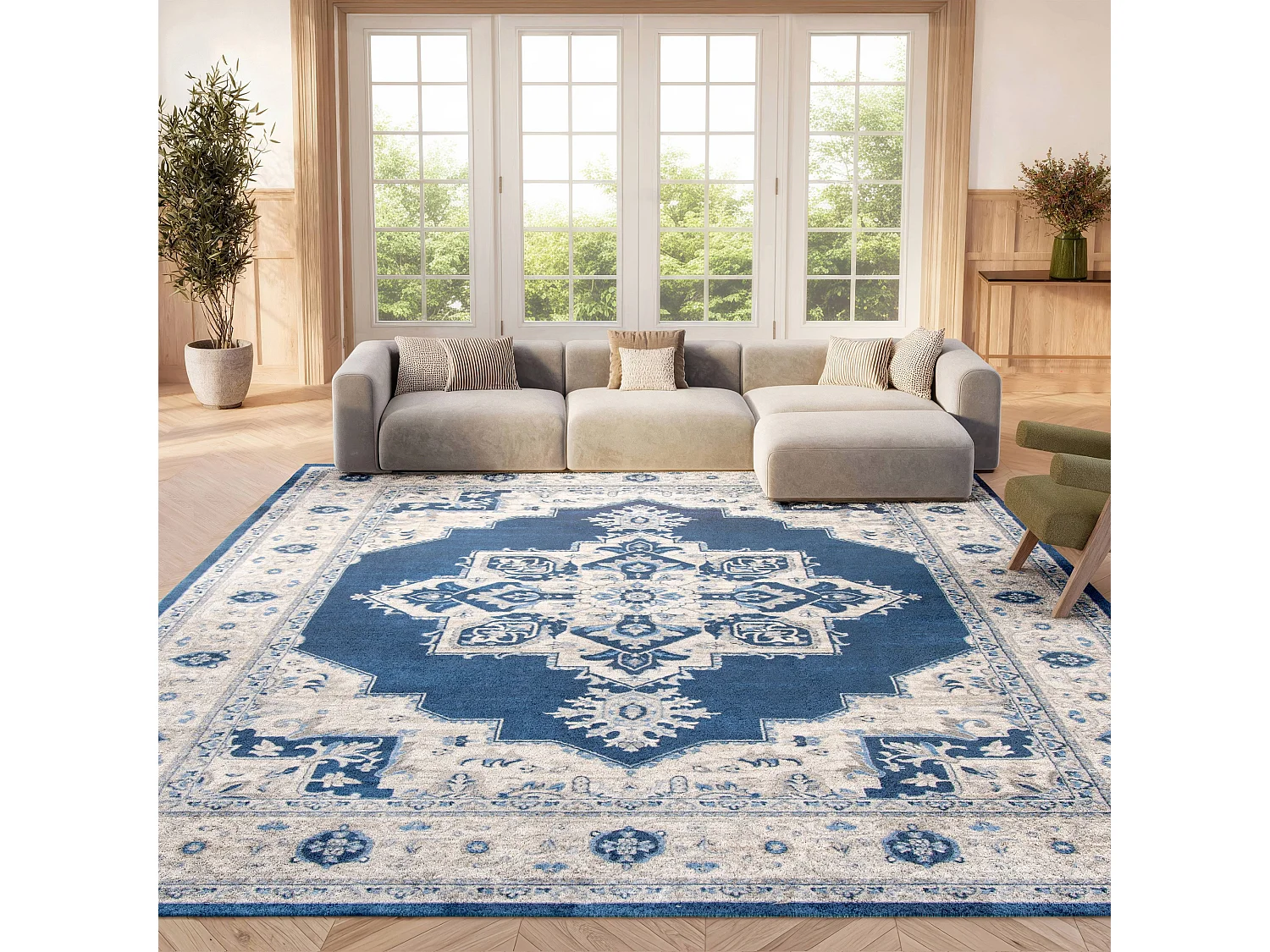 Tapis Bleu/Neutre 183 X 274 cm - Ella