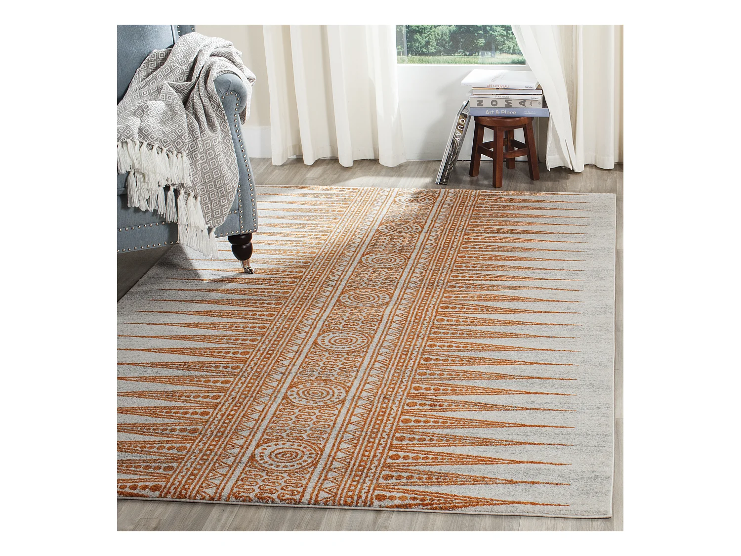 Tapis Neutre/Orange 155 X 229 cm - Gianna