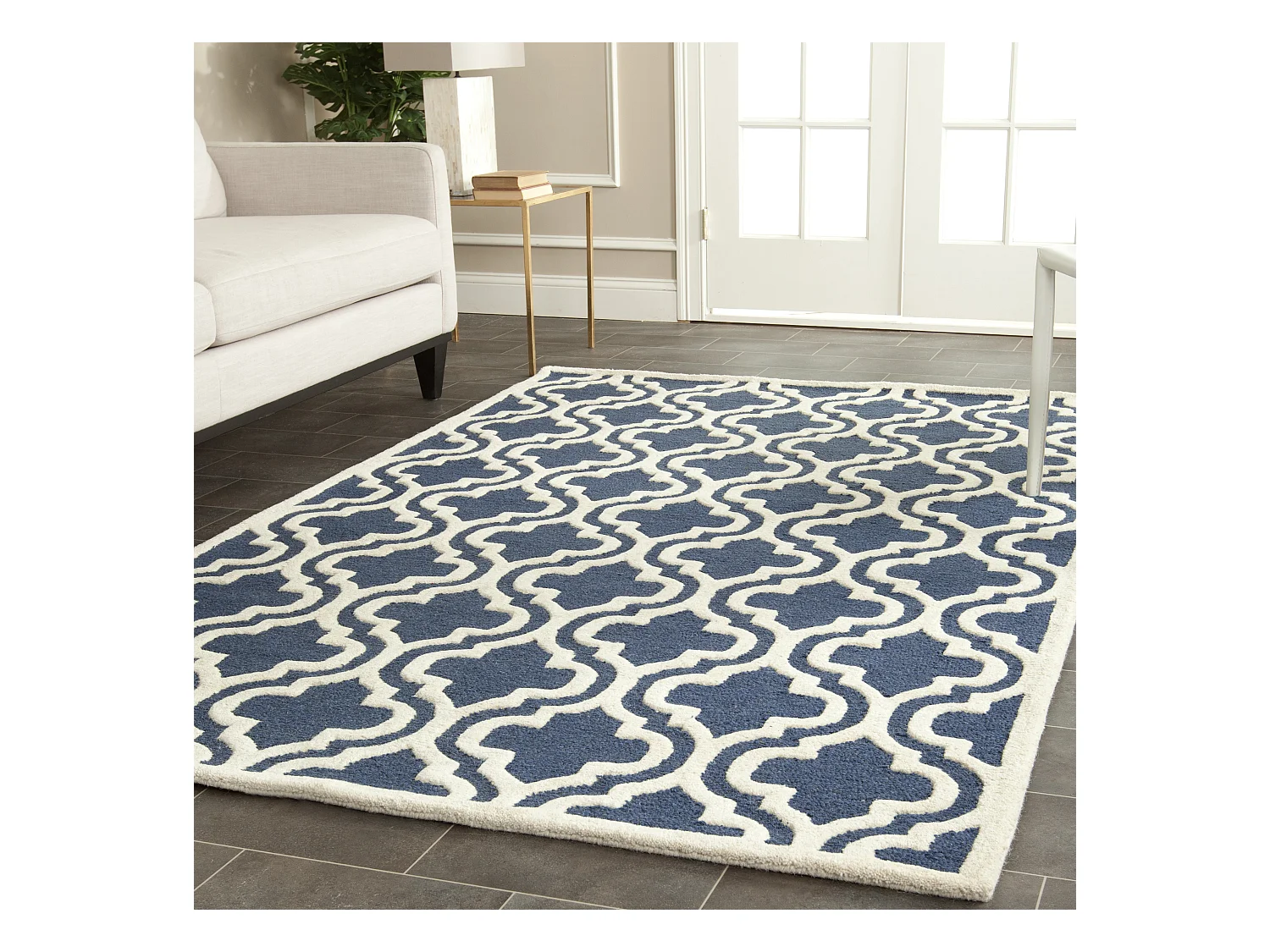 Tapis Bleu Marine/Neutre 183 X 274 cm - Oriana