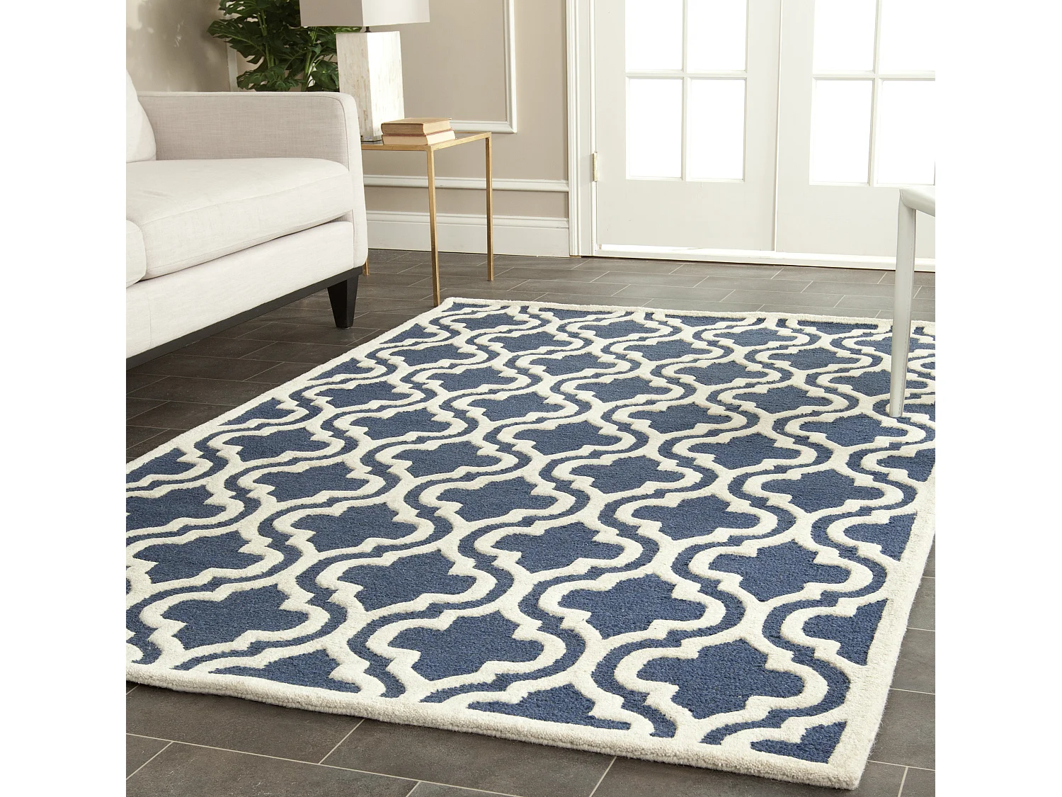 Tapis Bleu Marine/Neutre 183 X 274 cm - Oriana
