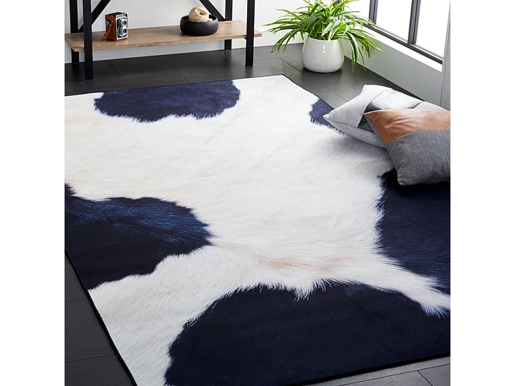 Tapis Ivoire/Bleu Foncé 152 X 244 cm - Elspeth
