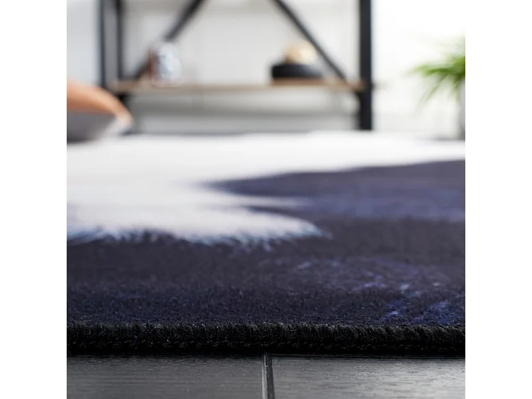 Tapis Ivoire/Bleu Foncé 76 X 244 cm - Elspeth