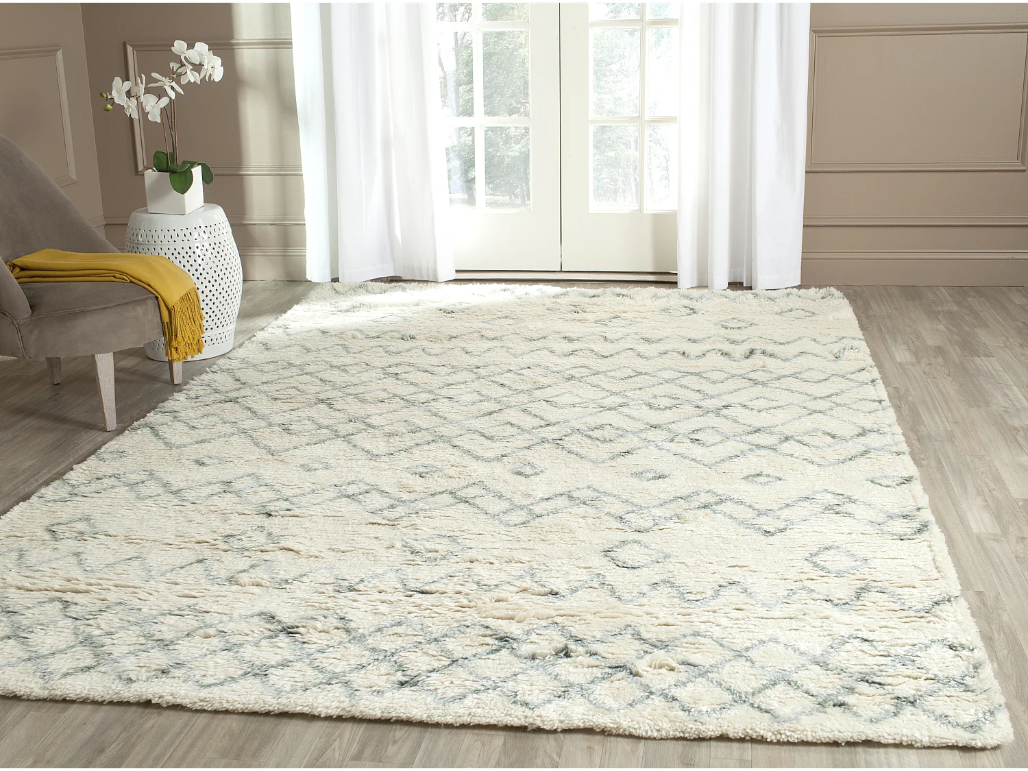 Tapis Neutre/Bleu 122 X 183 cm - Laszlo