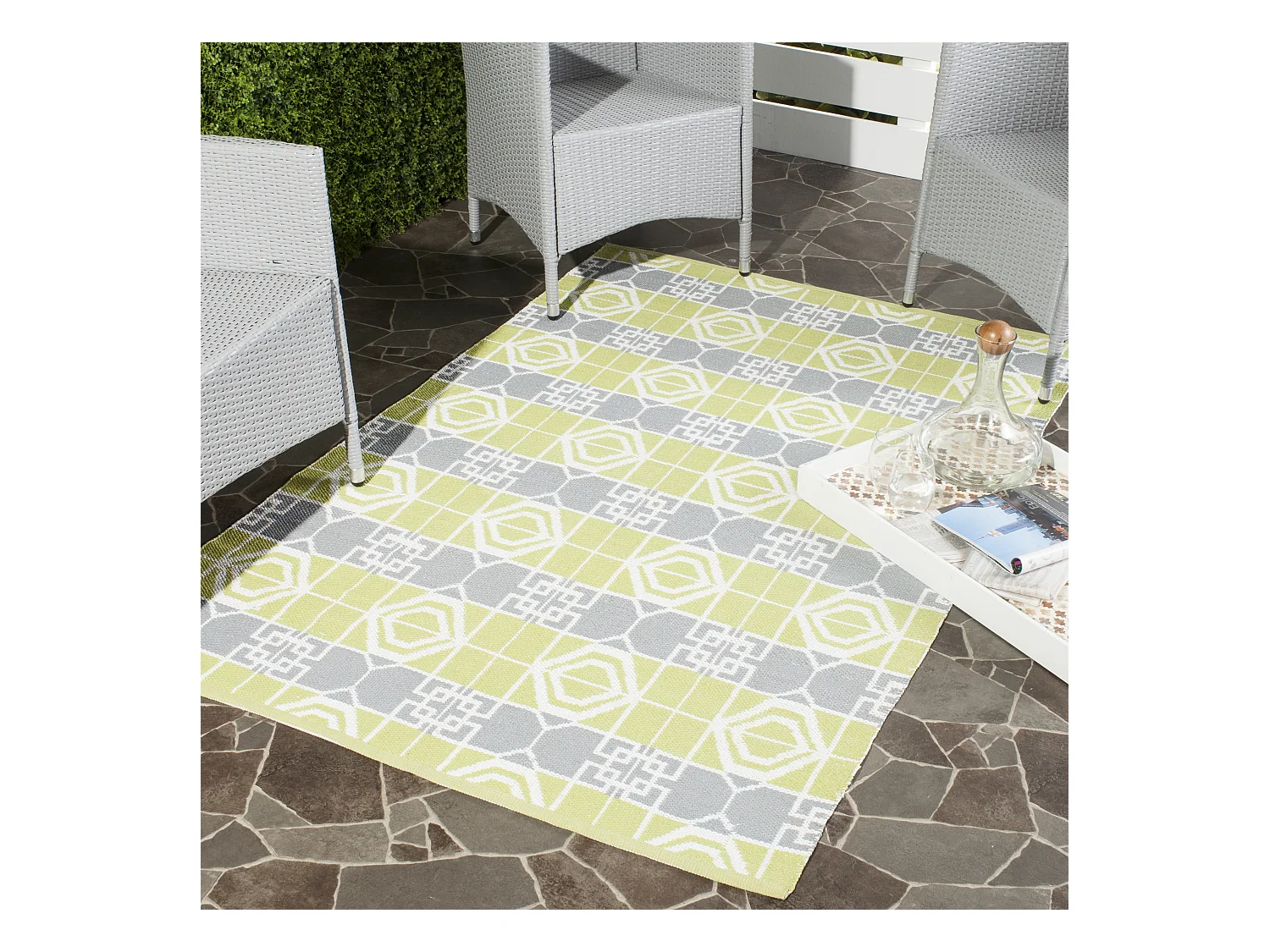 Tapis Blanc/Gris 122 X 183 cm - Collin
