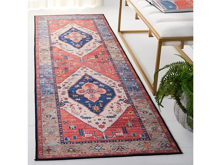 Tapis Rouille/Bleu 76 X 244 cm - Leilani