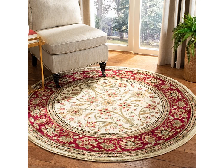 Tapis Ivoire/Rouge 122 X 122 cm - Xandra