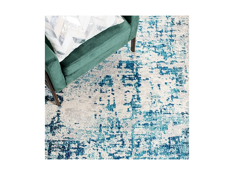 Tapis Ivoire/Turquoise 201 X 201 cm - Odaline