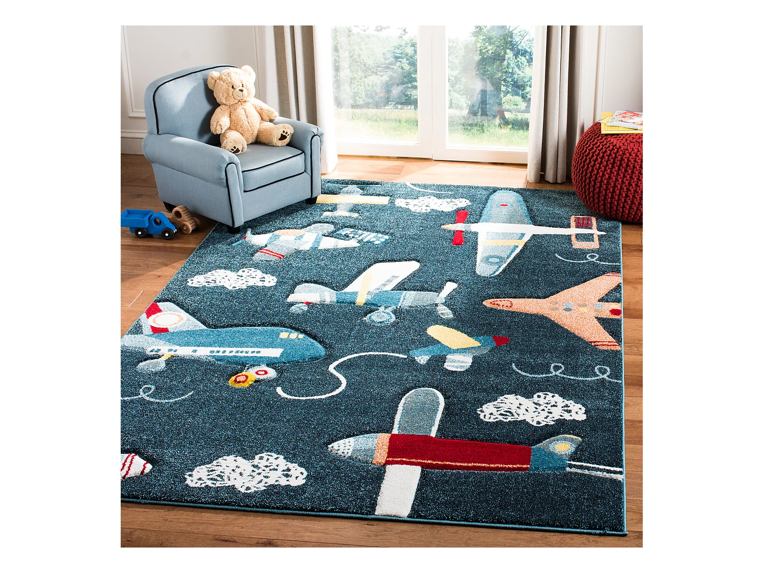 Tapis Bleu Marine/Neutre 122 X 183 cm - Layla