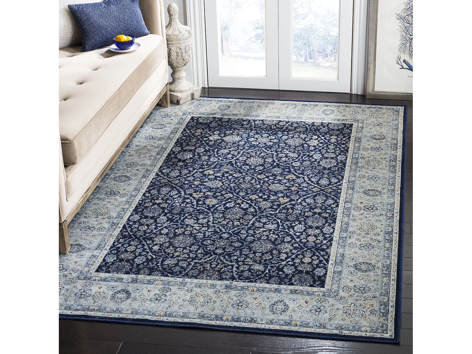 Tapis Bleu Marine/Bleu 201 X 279 cm - Juliette