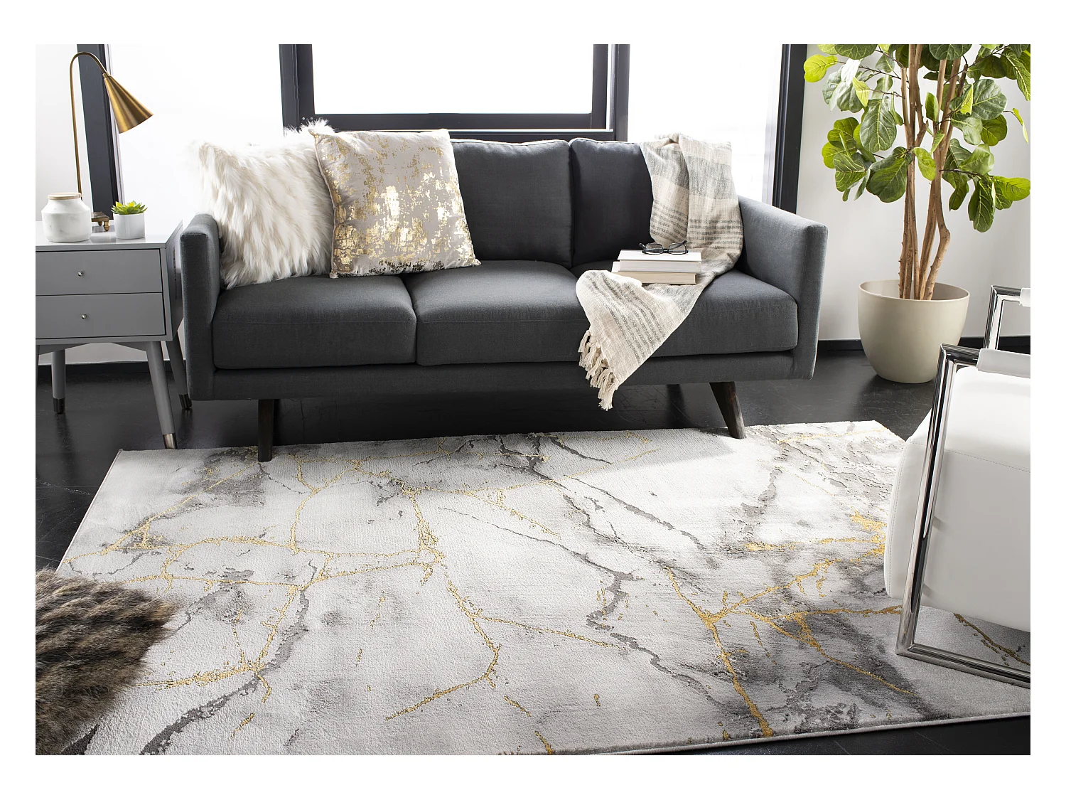 Tapis Gris 122 X 183 cm - Margaretha