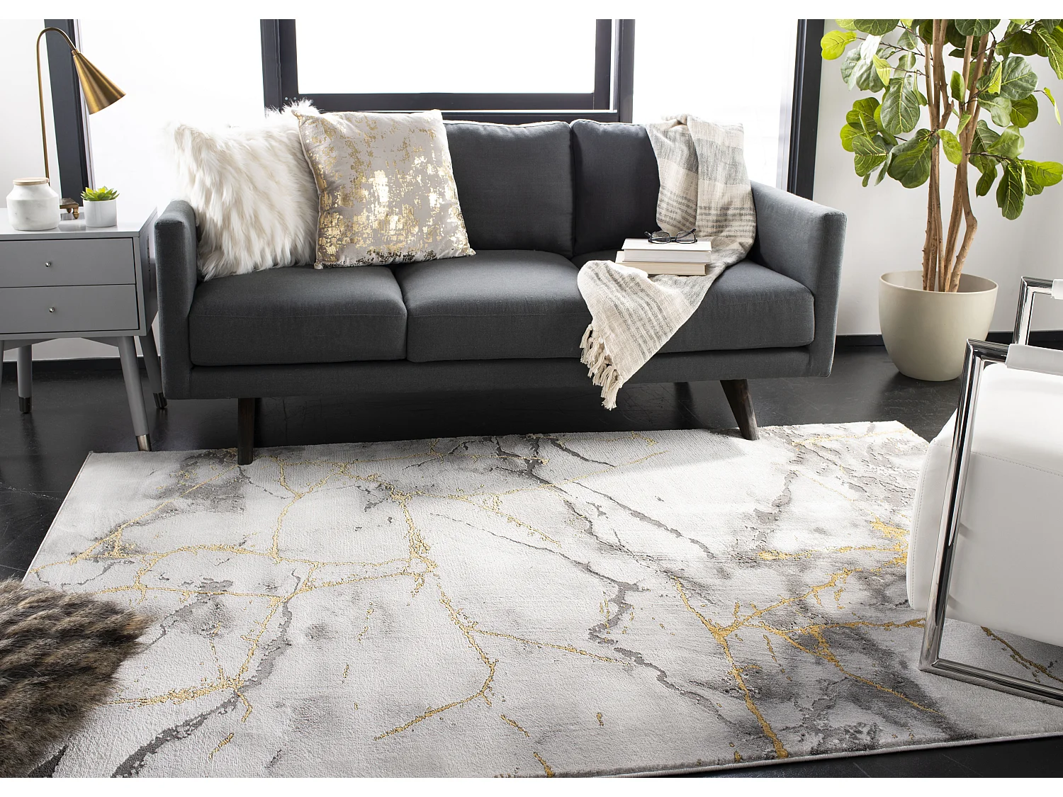 Tapis Gris 122 X 183 cm - Margaretha