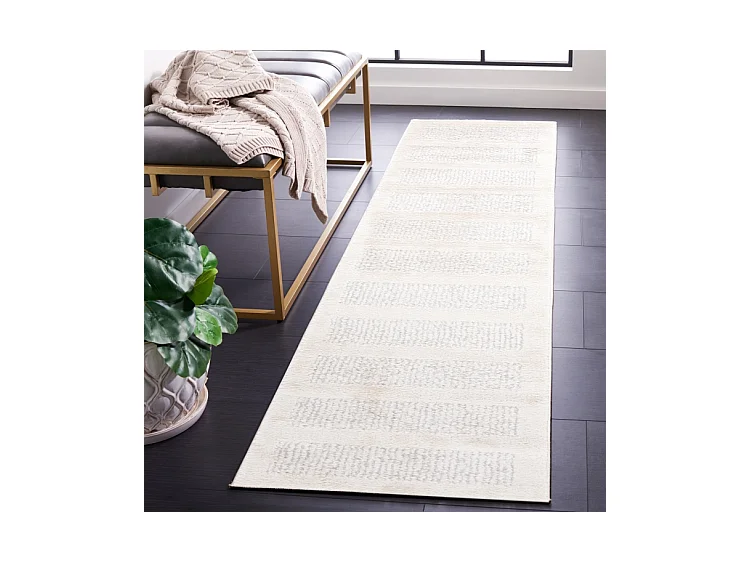 Tapis Ivoire/Gris 66 X 183 cm - Brezlyn