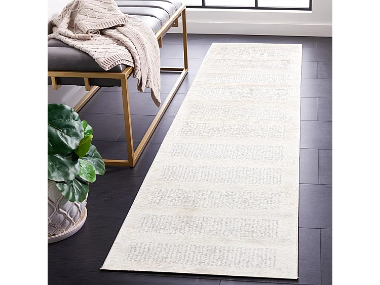 Tapis Ivoire/Gris 66 X 183 cm - Brezlyn