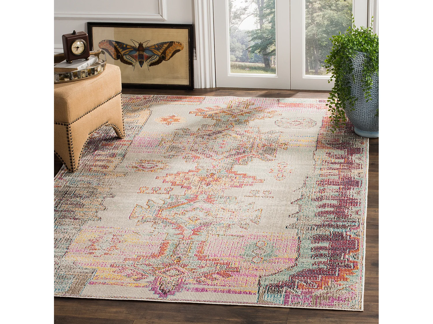 Tapis Gris/Violet 122 X 183 cm - Delia