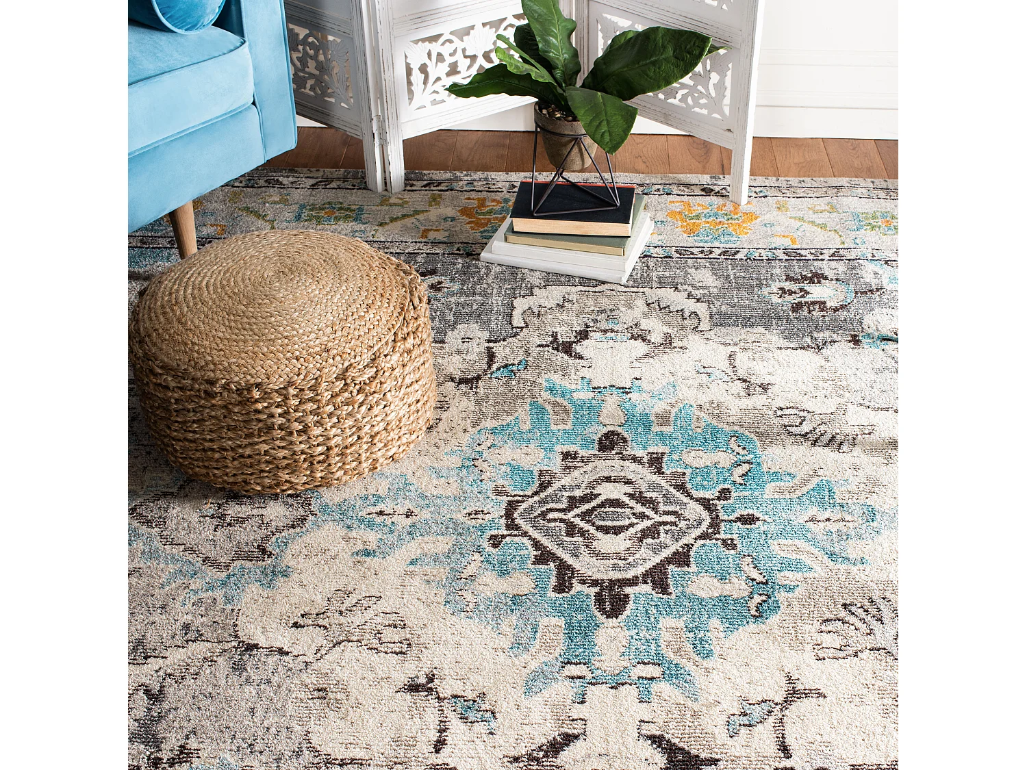 Tapis Gris/Bleu 122 X 170 cm - Milà