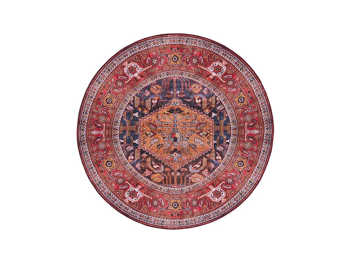Tapis Bleu Marine/Rouille 183 X 183 cm - Patricia