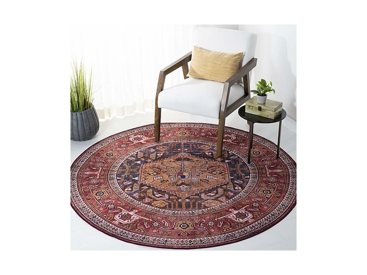 Tapis Bleu Marine/Rouille 183 X 183 cm - Patricia