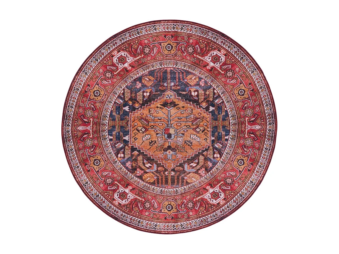 Tapis Bleu Marine/Rouille 183 X 183 cm - Patricia