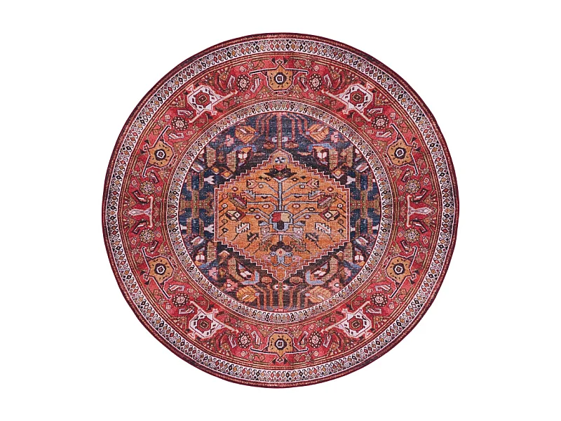 Tapis Bleu Marine/Rouille 183 X 183 cm - Patricia