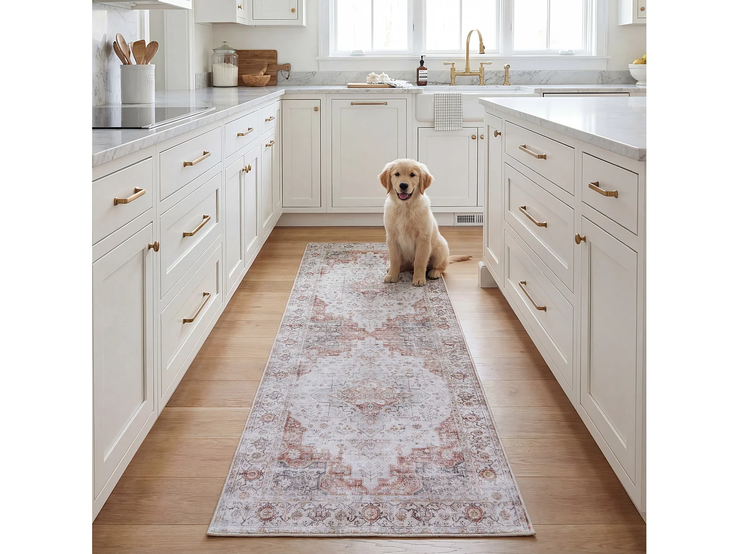 Tapis Gris clair/Rouille 76 X 305 cm - Primrose