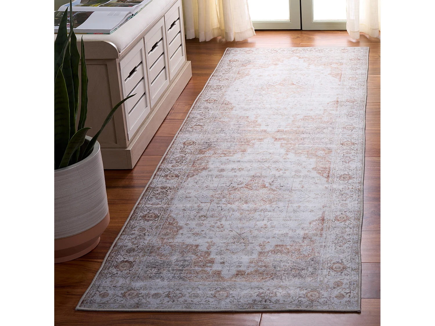 Tapis Gris clair/Rouille 76 X 305 cm - Primrose