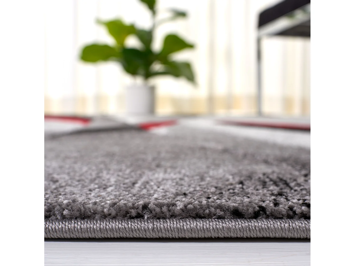 Tapis Gris/Rouge 201 X 274 cm - Aubrey