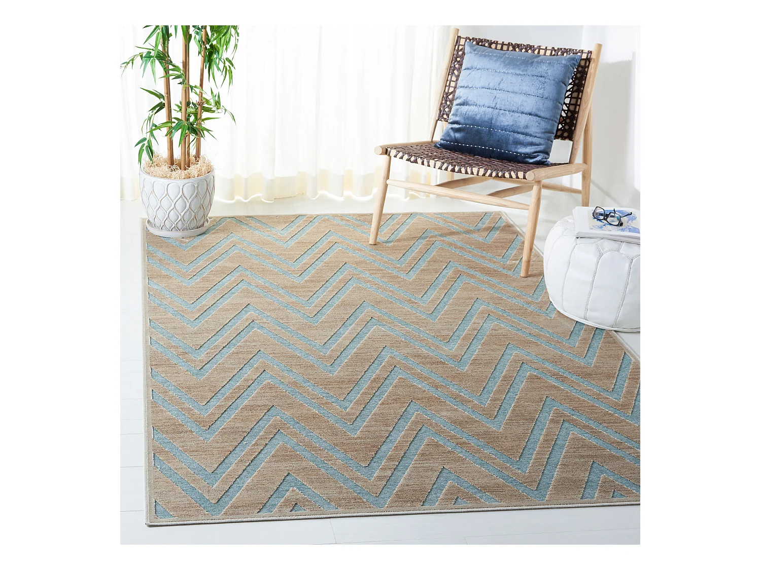 Tapis Neutre/Bleu 160 X 229 cm - Tobago