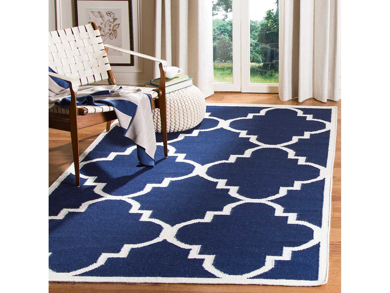 Tapis Bleu Marine/Neutre 152 X 244 cm - Nadia