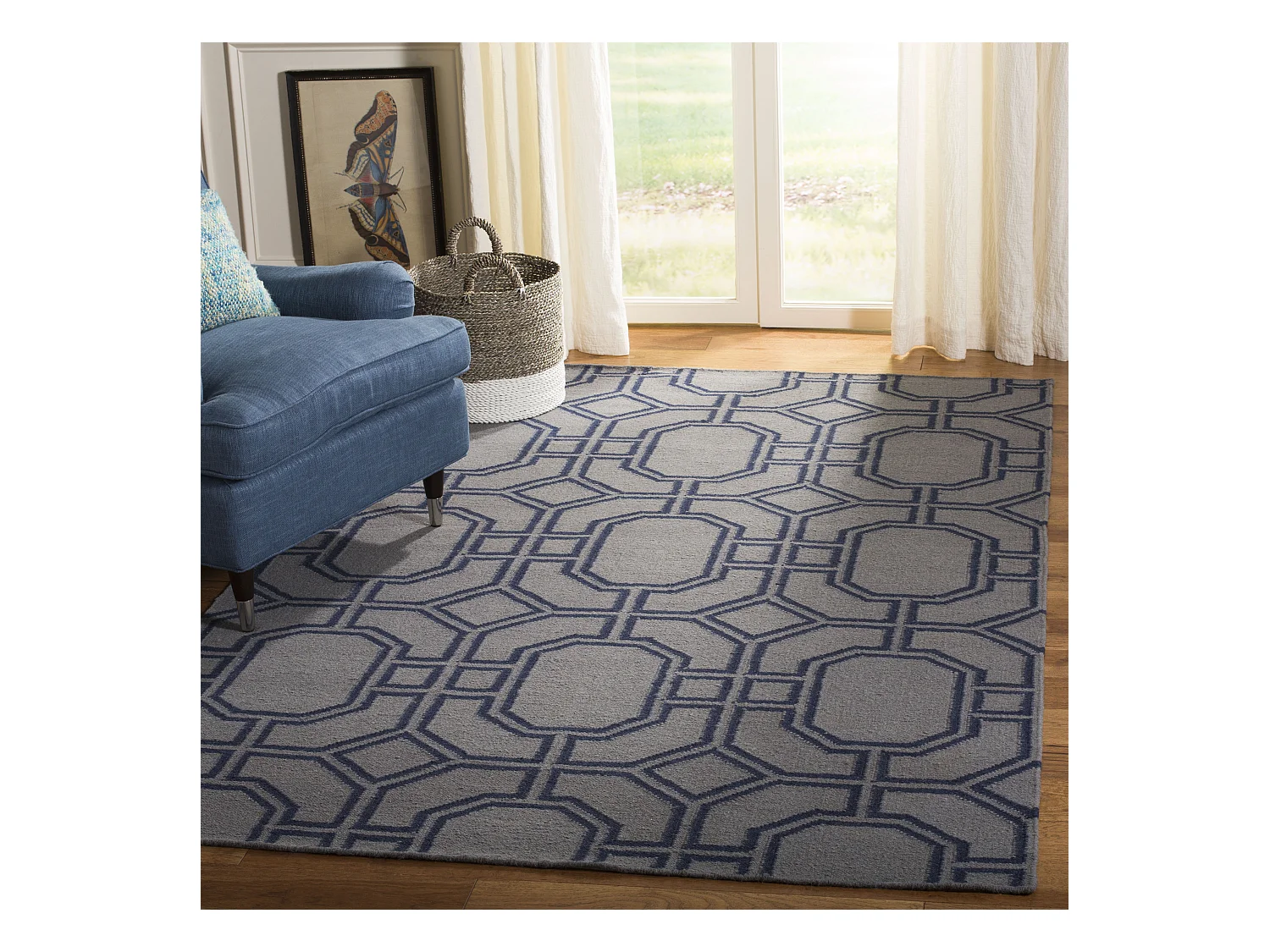 Tapis Gris/Bleu 152 X 244 cm - Bellina