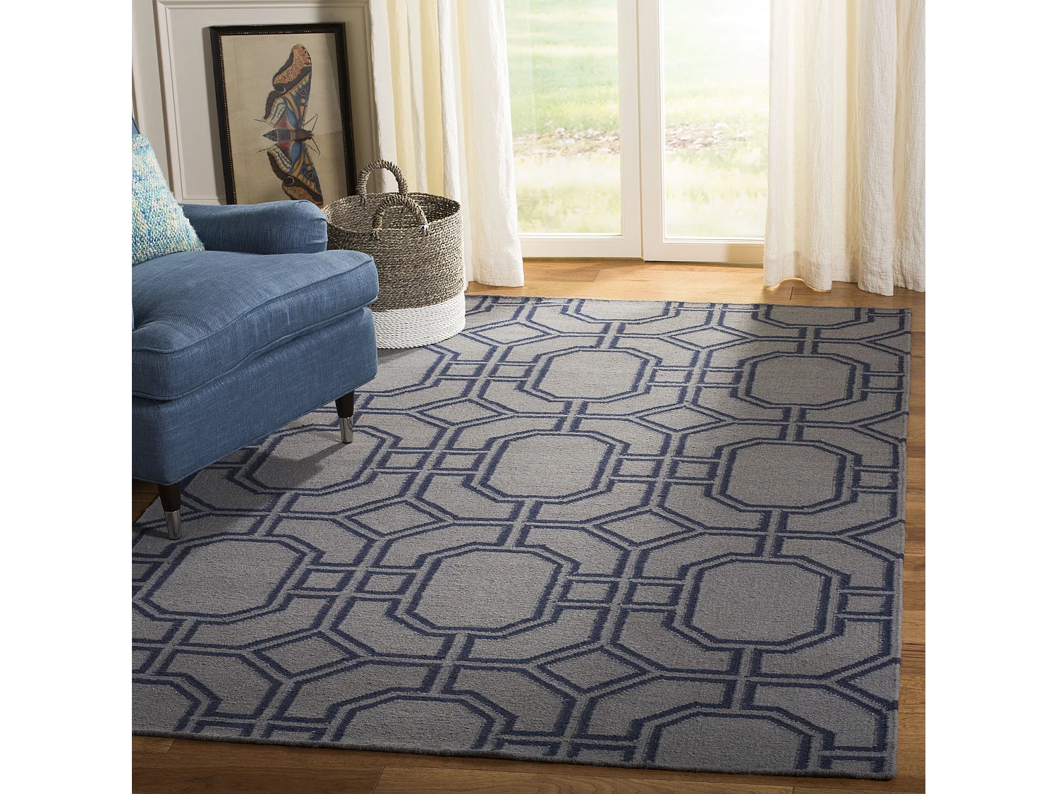 Tapis Gris/Bleu 152 X 244 cm - Bellina