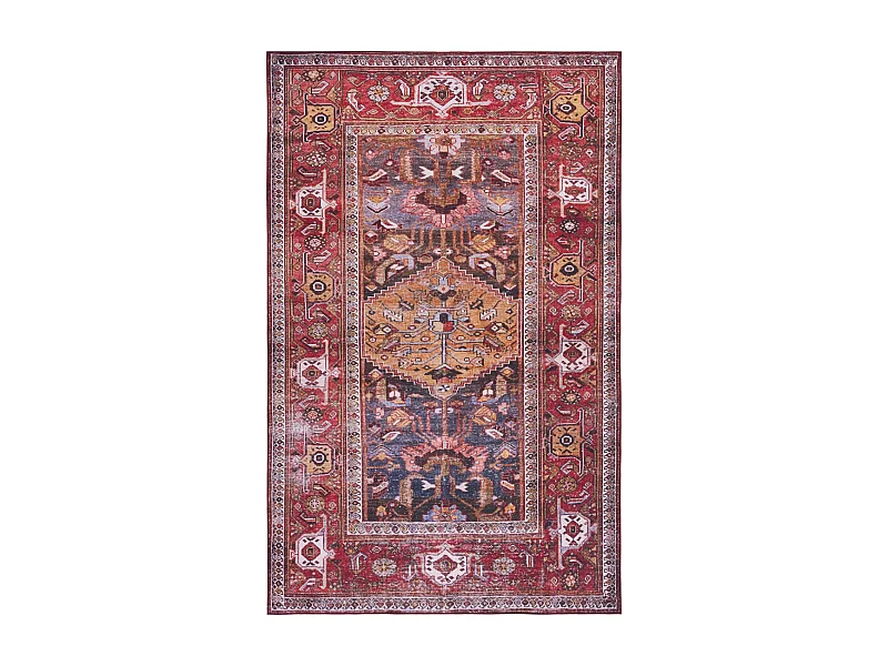 Tapis Bleu marine/rouille 91 X 152 cm - Patricia