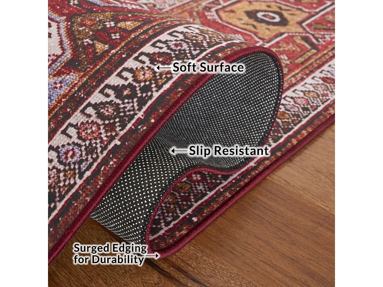 Tapis Bleu marine/rouille 91 X 152 cm - Patricia