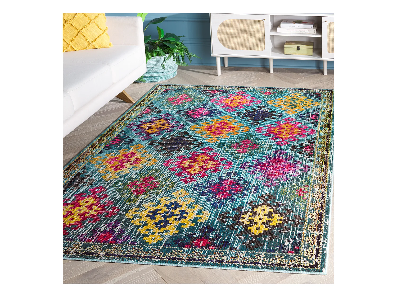 Tapis Bleu/Multicolore 155 X 231 cm - Lunya