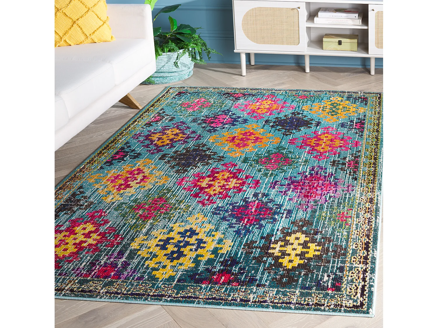 Tapis Bleu/Multicolore 155 X 231 cm - Lunya