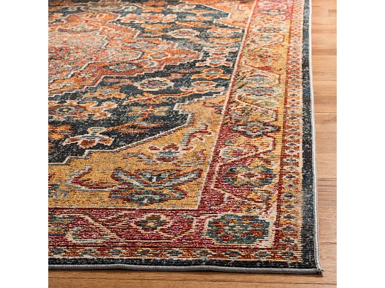 Tapis Bleu Marine/Or 91 X 152 cm - Aslan