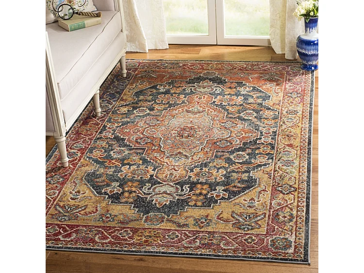 Tapis Bleu Marine/Or 91 X 152 cm - Aslan