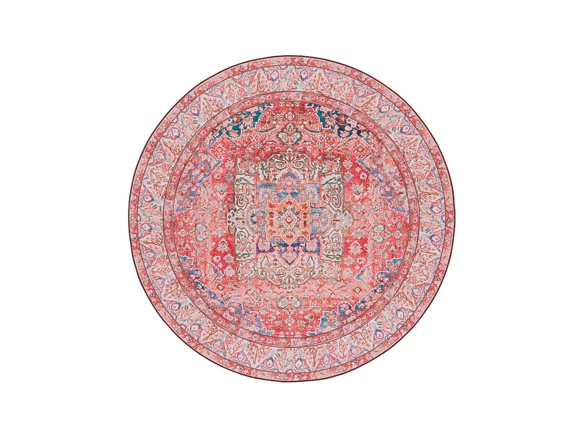 Tapis Rose/Crème 183 X 183 cm - Fleur