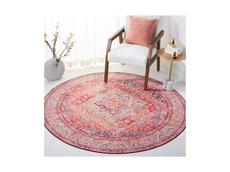 Tapis Rose/Crème 183 X 183 cm - Fleur