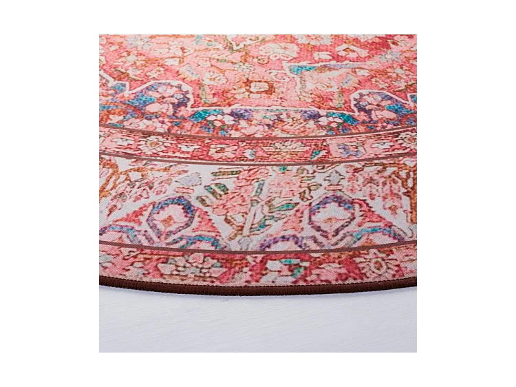 Tapis Rose/Crème 183 X 183 cm - Fleur