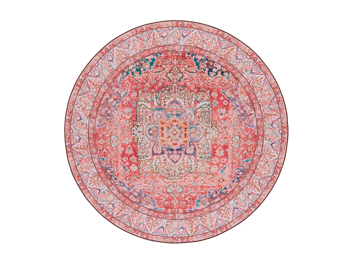 Tapis Rose/Crème 183 X 183 cm - Fleur